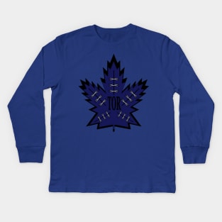 Toronto Hockey Laced Leaf Kids Long Sleeve T-Shirt